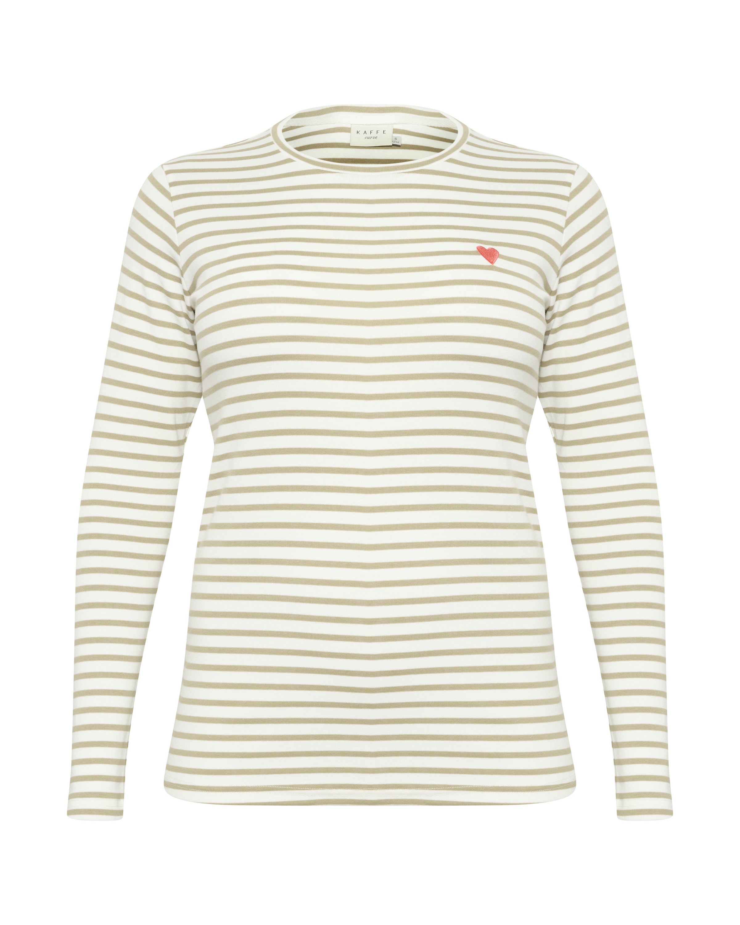 T-shirt 'Lia' KAFFE CURVE en beige : devant
