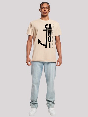 F4NT4STIC T-Shirt 'Ahoi Anker Crop Knut & Jan Hamburg' in Beige
