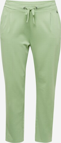 Fransa Curve Pleat-Front Pants 'STRETCH' in Green: front