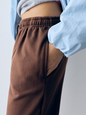 Wide Leg Pantalon Pull&Bear en marron