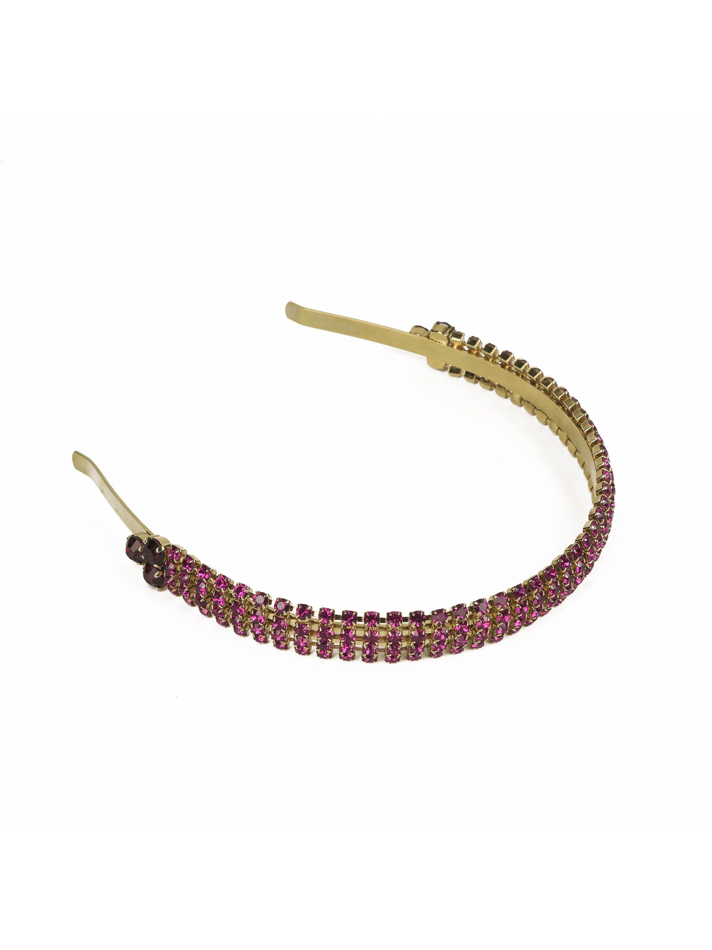 Addicted2 Headband 'Luce Di Cristallo cerchietto con cristalli rosa' in Gold: front