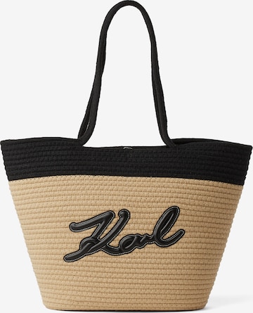 Sac de plage Karl Lagerfeld en beige : devant