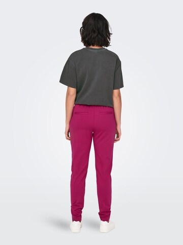 ONLY Slim fit Pleat-front trousers 'Poptrash' in Red