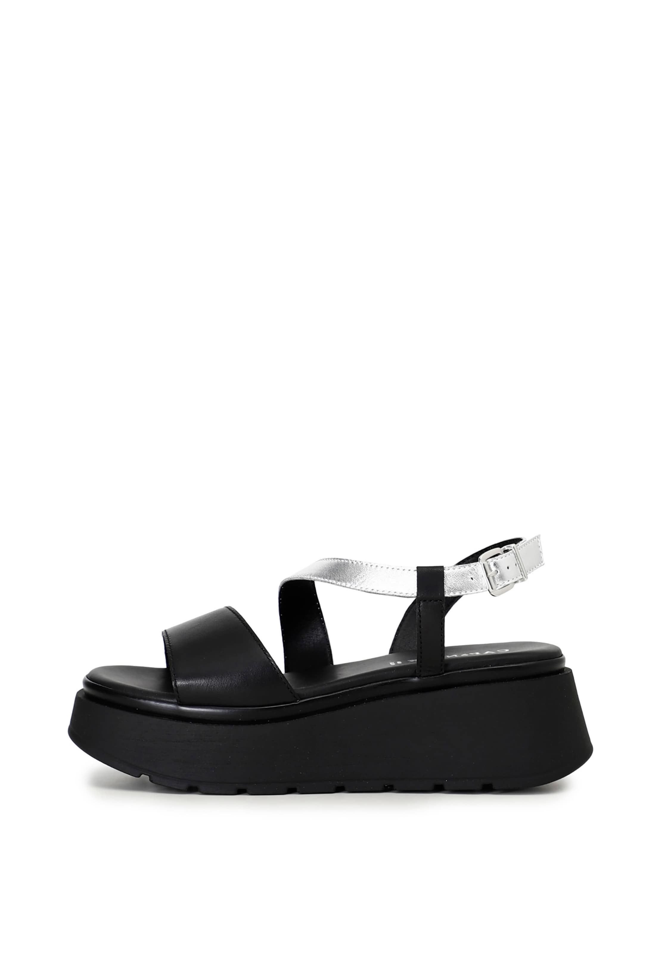 CAFè NOIR Sandales en noir / argent, Vue avec produit