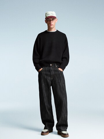 Baggy Jean Bershka en noir : devant