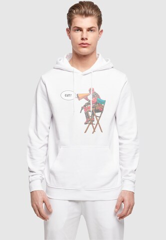 ABSOLUTE CULT Sweatshirt 'Deadpool - Directors Chair' in White: front