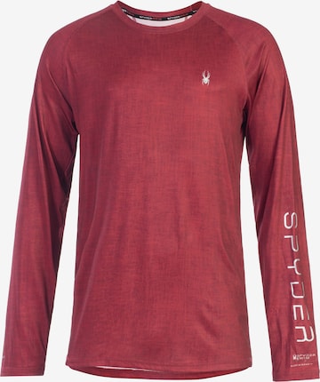 T-Shirt fonctionnel Spyder en rouge : devant