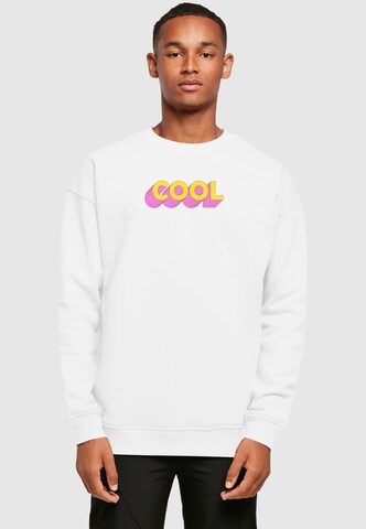 Merchcode Sweatshirt 'Cool' in Weiß: Vorderseite