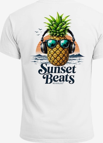 Neverless Shirt 'Sunset Beats' in Weiß: Vorderseite