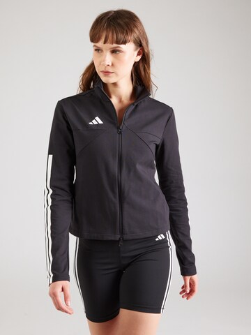 Giacca di felpa sportiva 'TIRO Q2' di ADIDAS SPORTSWEAR in nero: frontale