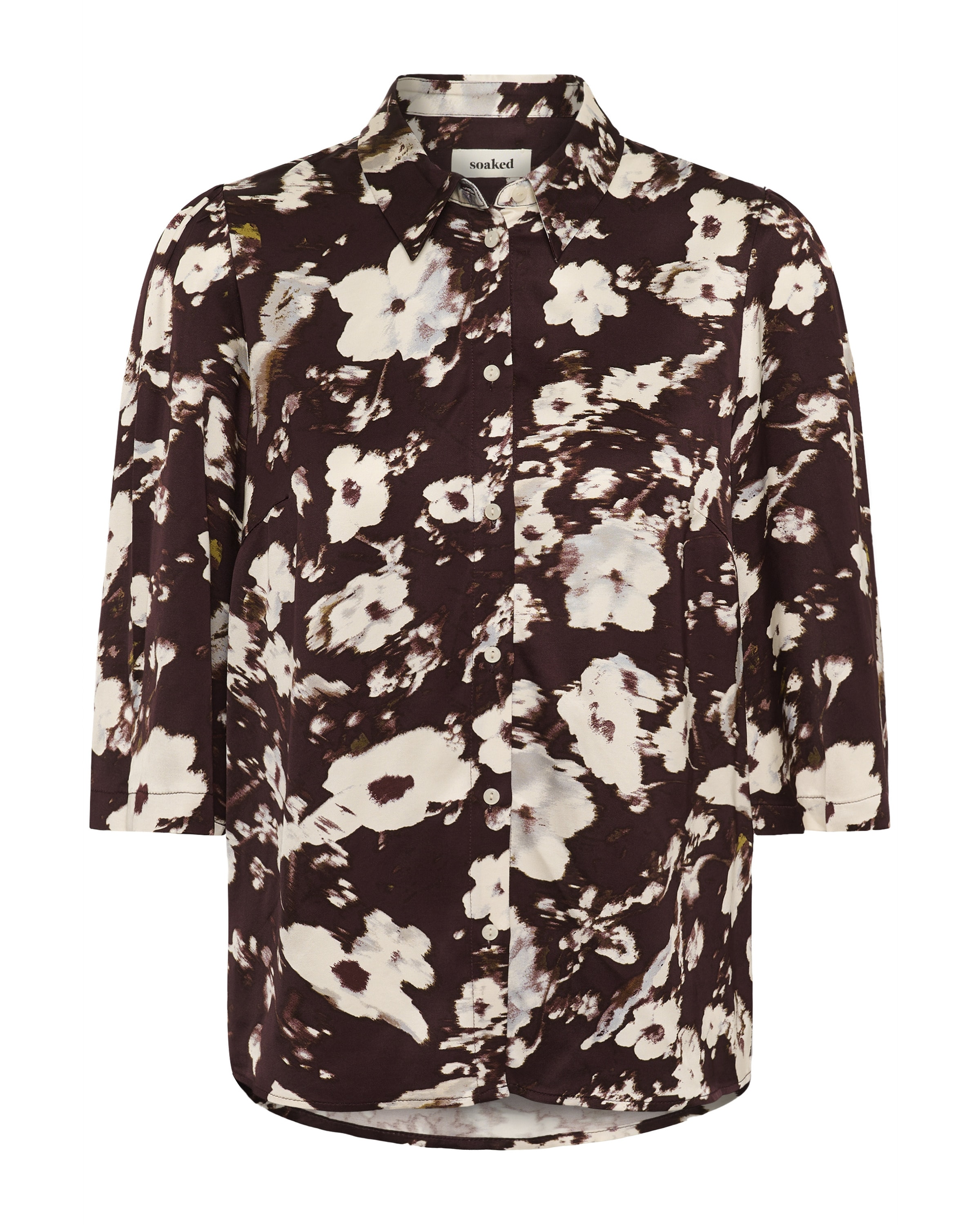 SOAKED IN LUXURY - Blusa 'Clero ' en marrón: frente
