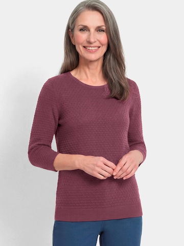 Goldner Pullover in Lila: Vorderseite