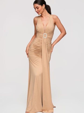 Ombre Abendkleid in Beige: Vorderseite