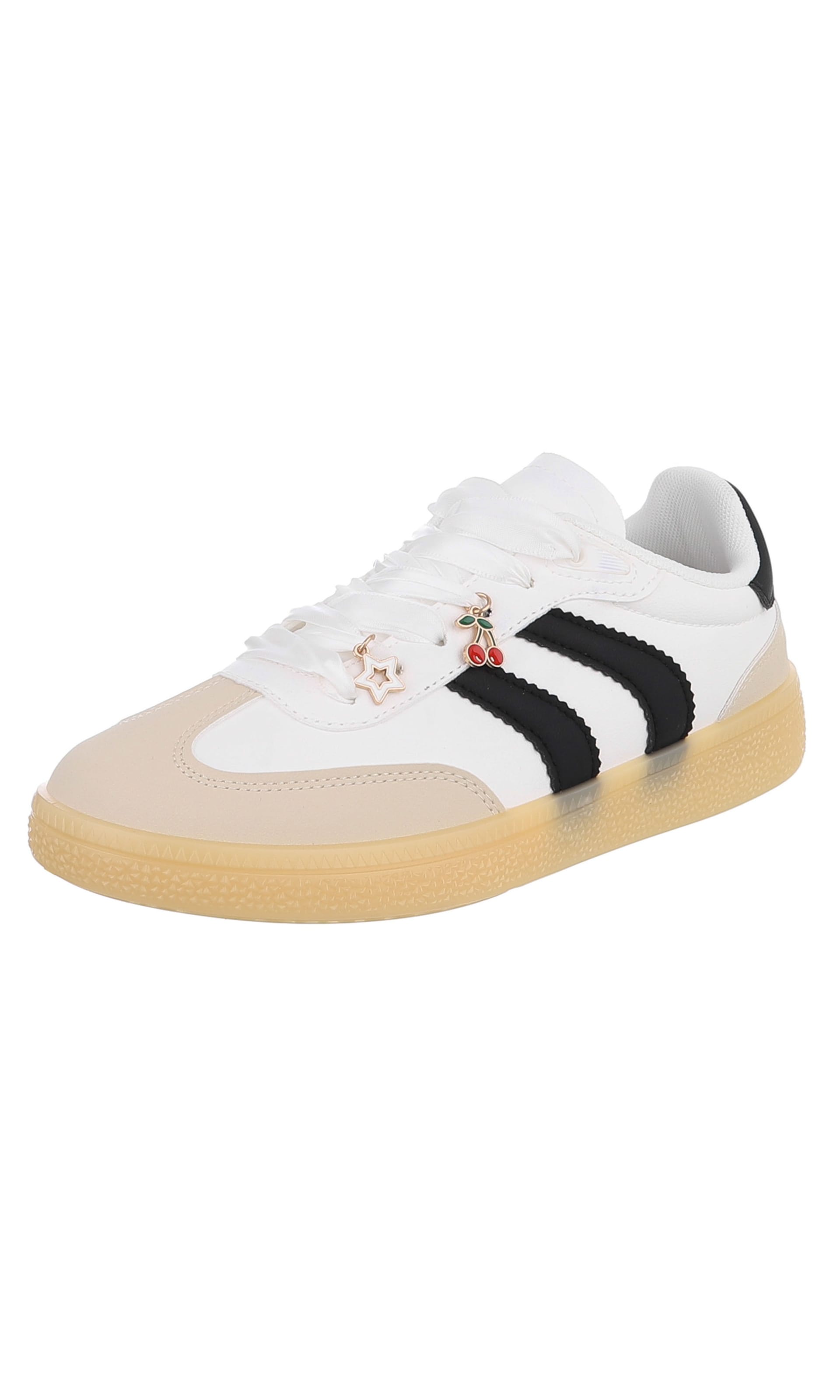 Ital-Design Sneaker low in 36 in beige / schwarz / weiß, Produktansicht