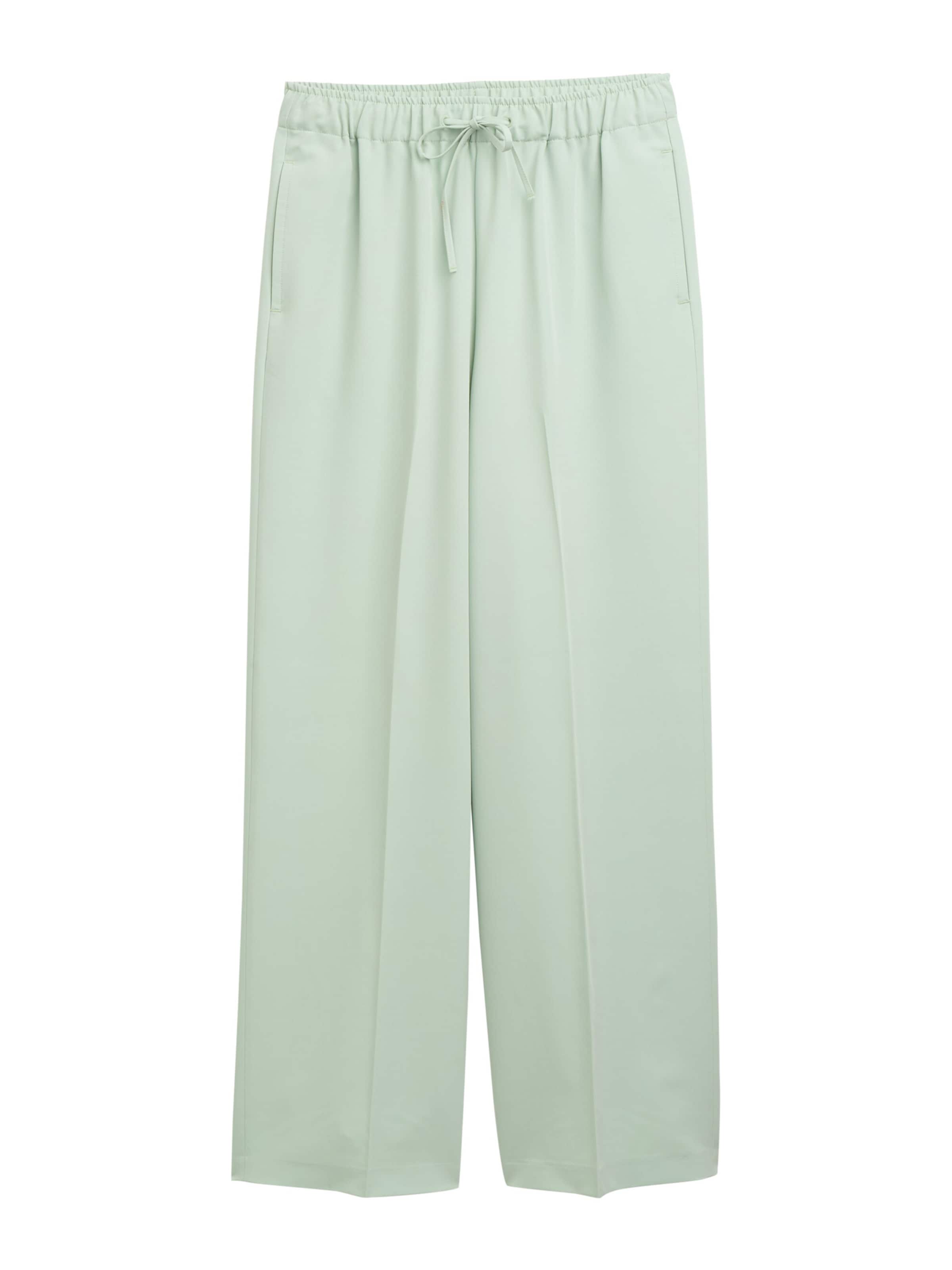 žalia TOM TAILOR DENIM Laisvas Kelnės su kantu: priekis