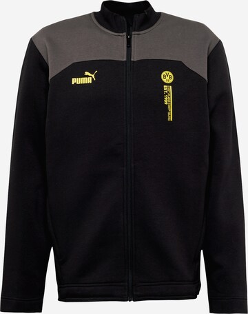 PUMA Sportsweatjacke 'Borussia Dortmund' in Schwarz: predná strana