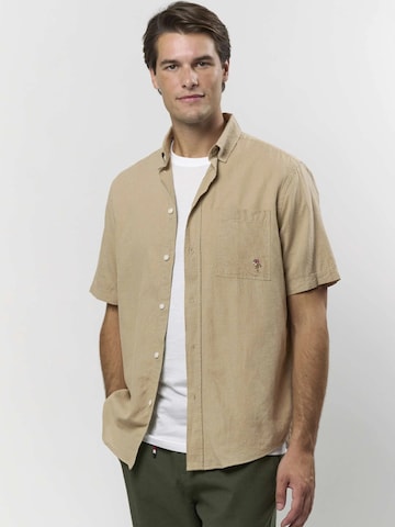 U.S. POLO ASSN. Comfort fit Button Up Shirt ' Flori Linen ' in Beige