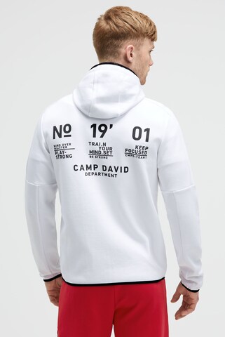 CAMP DAVID Zip-Up Hoodie in White