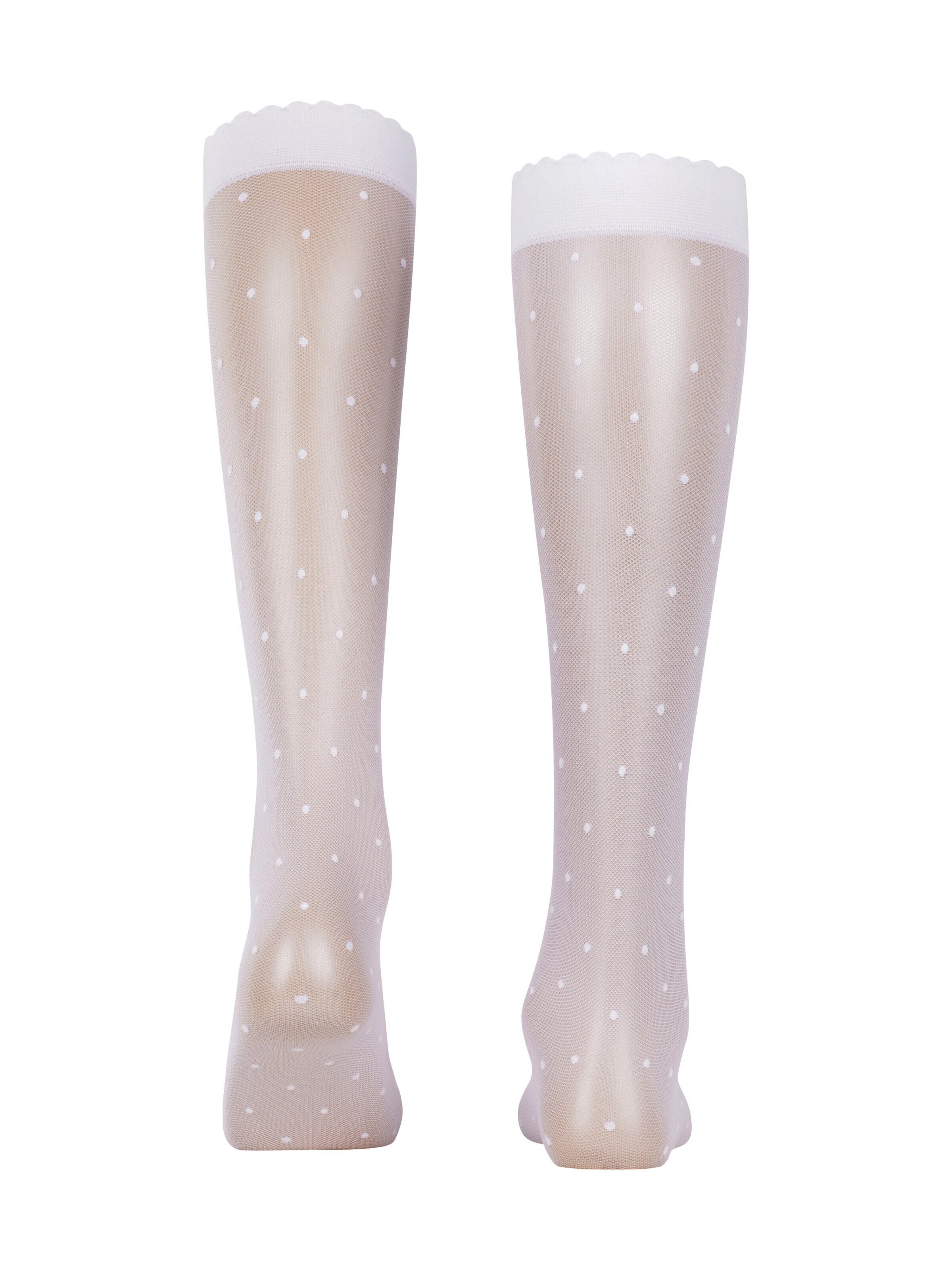 FALKE Over the Knee Socks 'Dot' in White