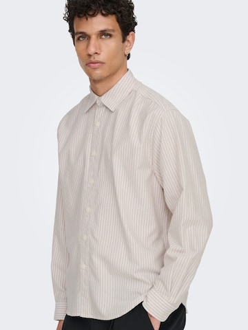 Coupe regular Chemise business 'ONSGiorgio' Only & Sons en beige