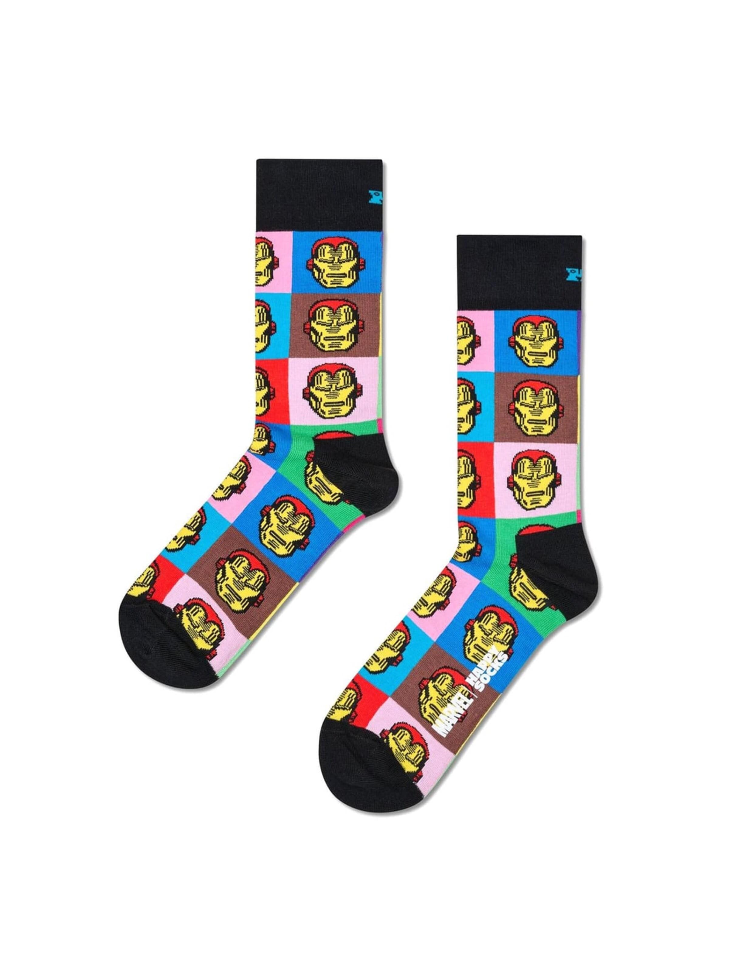 Happy Socks Sokker 'Marvel Iron Man' i sort: forside