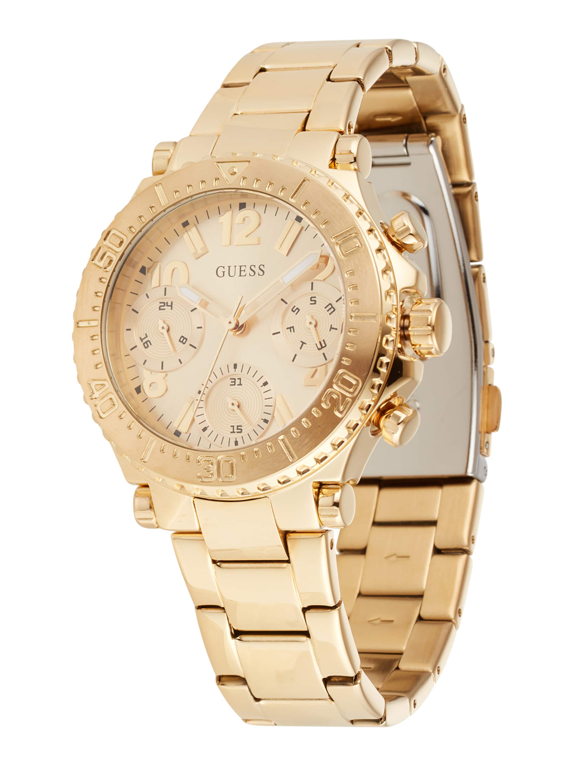 GUESS Analoog horloge 'Cosmic' in Goud: voorkant