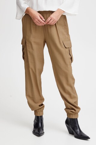 Fransa Tapered Cargobroek 'krista Pa 1' in Bruin: voorkant