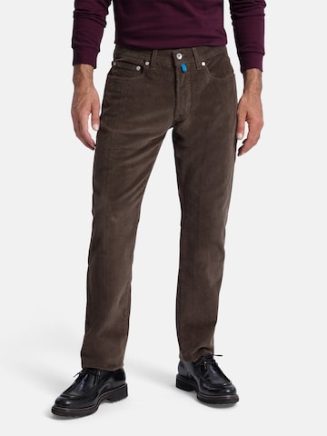 PIERRE CARDIN Regular Pants 'Lyon' in Brown: front