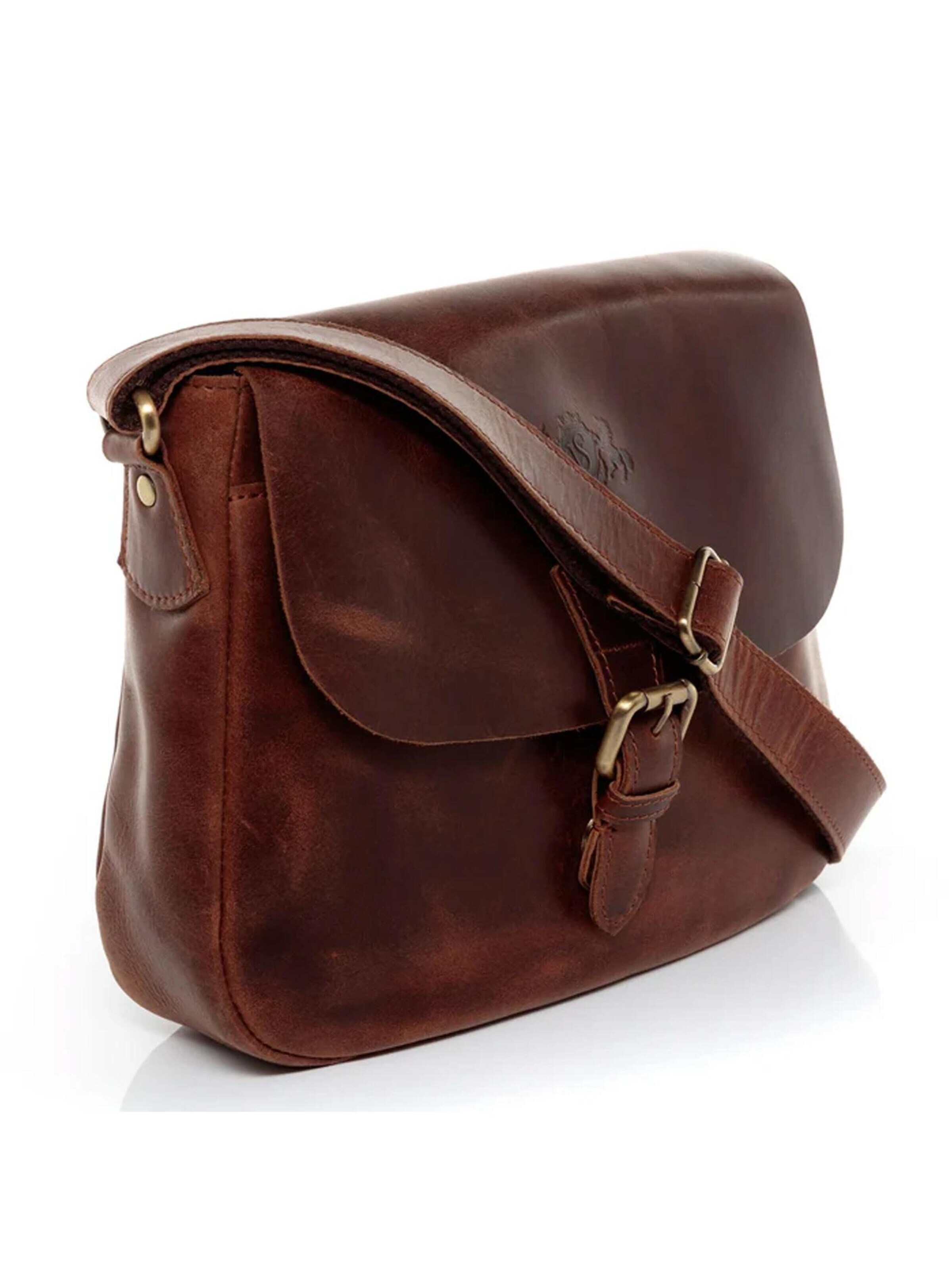 SID & VAIN Shoulder Bag 'Umhängetasche YALE echt Leder' in Brown