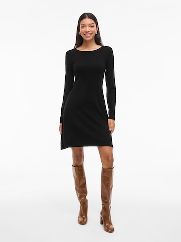 VILA Knit dress 'VIHELLIE' in Black: front