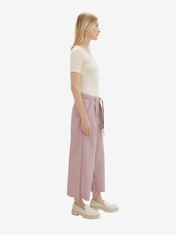TOM TAILOR Loose fit Pleat-Front Pants in Purple