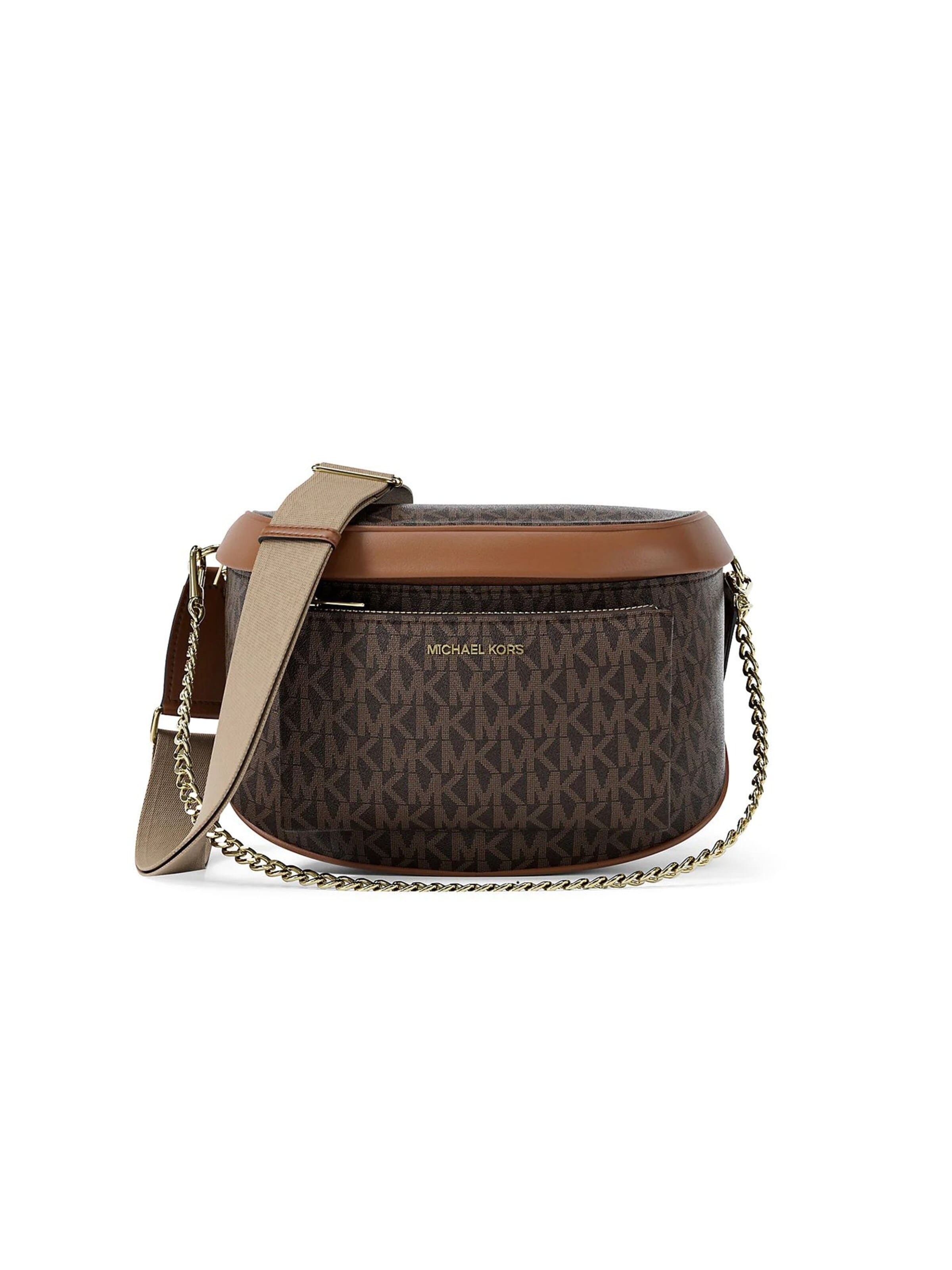 Michael Kors - Bolso de mano 'Slater Medium Chain Sling Pack' en marrón: frente