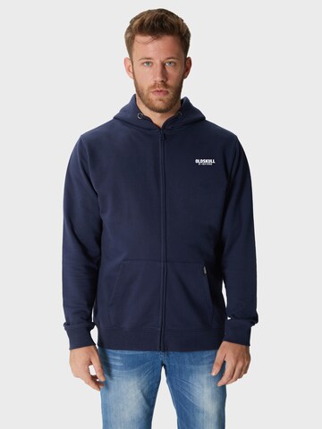 Oldskull Zip-Up Hoodie in Blue: front