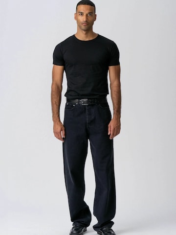 TEESHOPPEN Comfort fit Button Up Shirt ' Muscle ' in Black