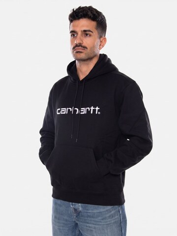 Carhartt WIP Sweatshirt 'HOODED CARHARTT SWEAT BLACK' in Zwart: voorkant