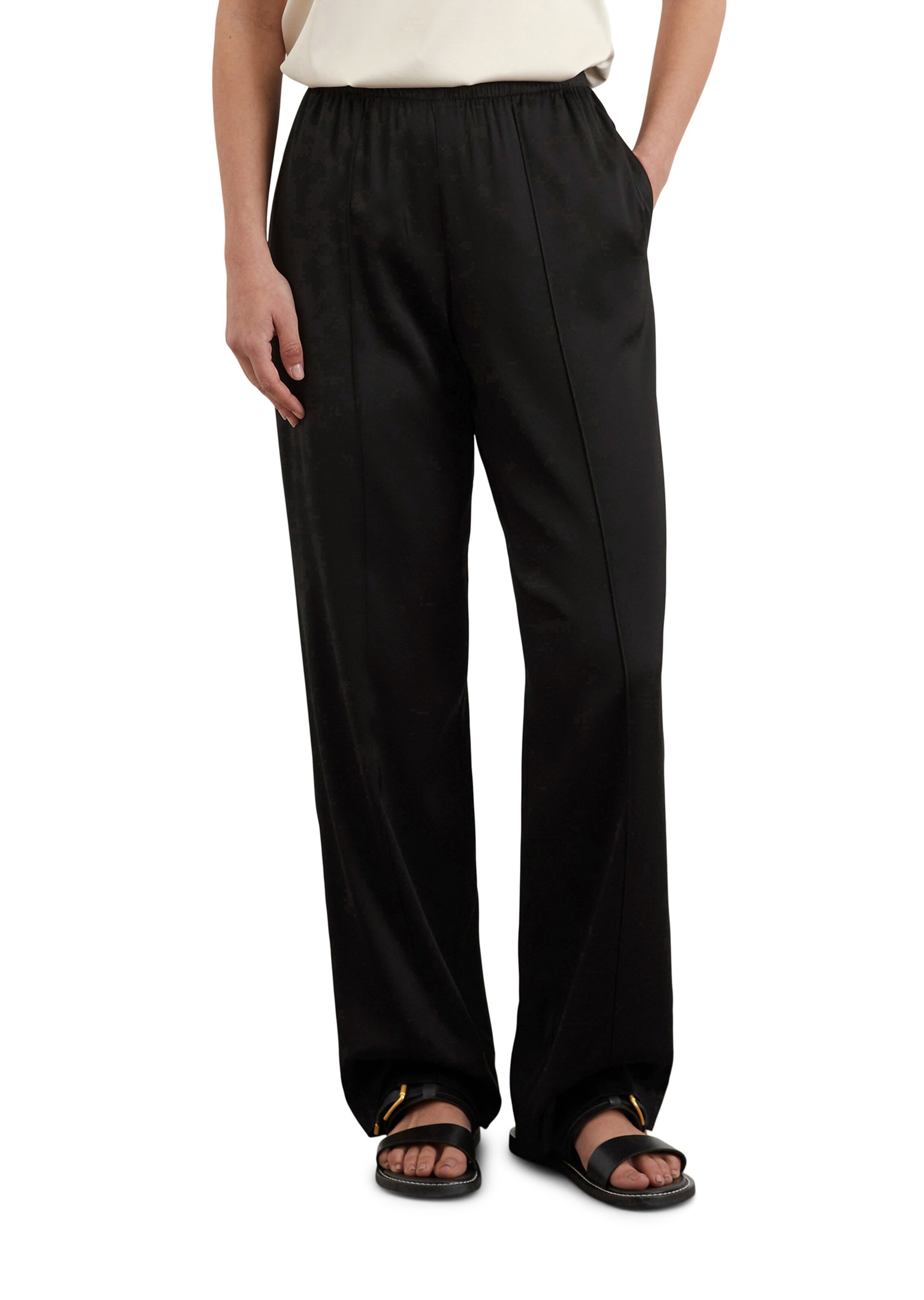 Marc O'Polo Loosefit Broek in Zwart: voorkant