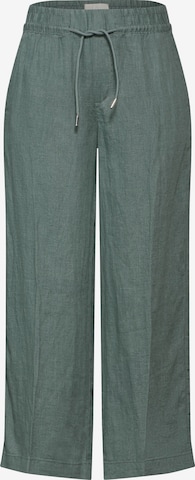 STREET ONE Wide leg Trousers with creases 'Emee' in Green: front