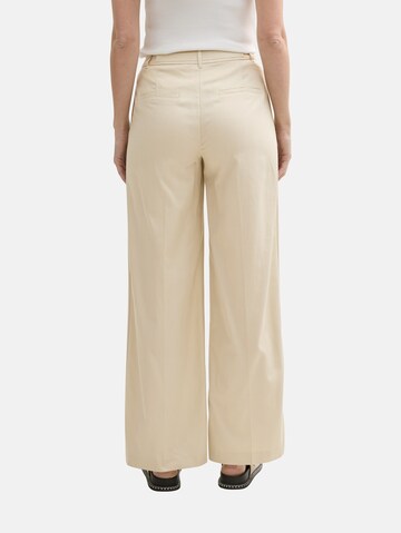 TOM TAILOR Wide leg Broek 'Lea' in Beige