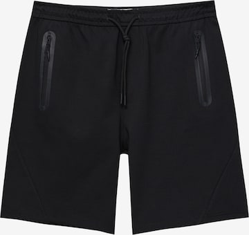 Regular Pantaloni de la Pull&Bear pe negru: față