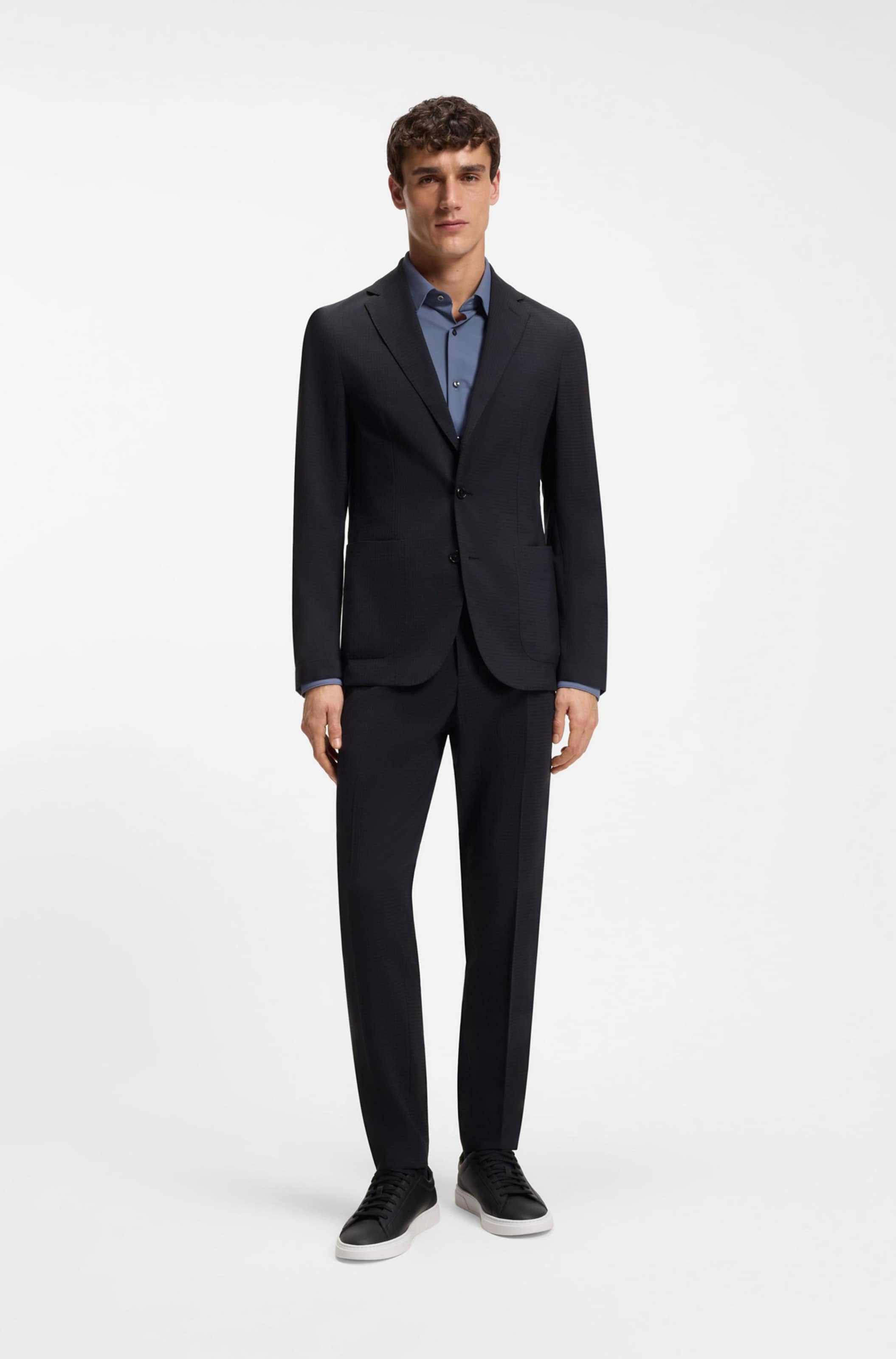 BOSS Regular Fit Businesshemd in Blau: Vorderseite