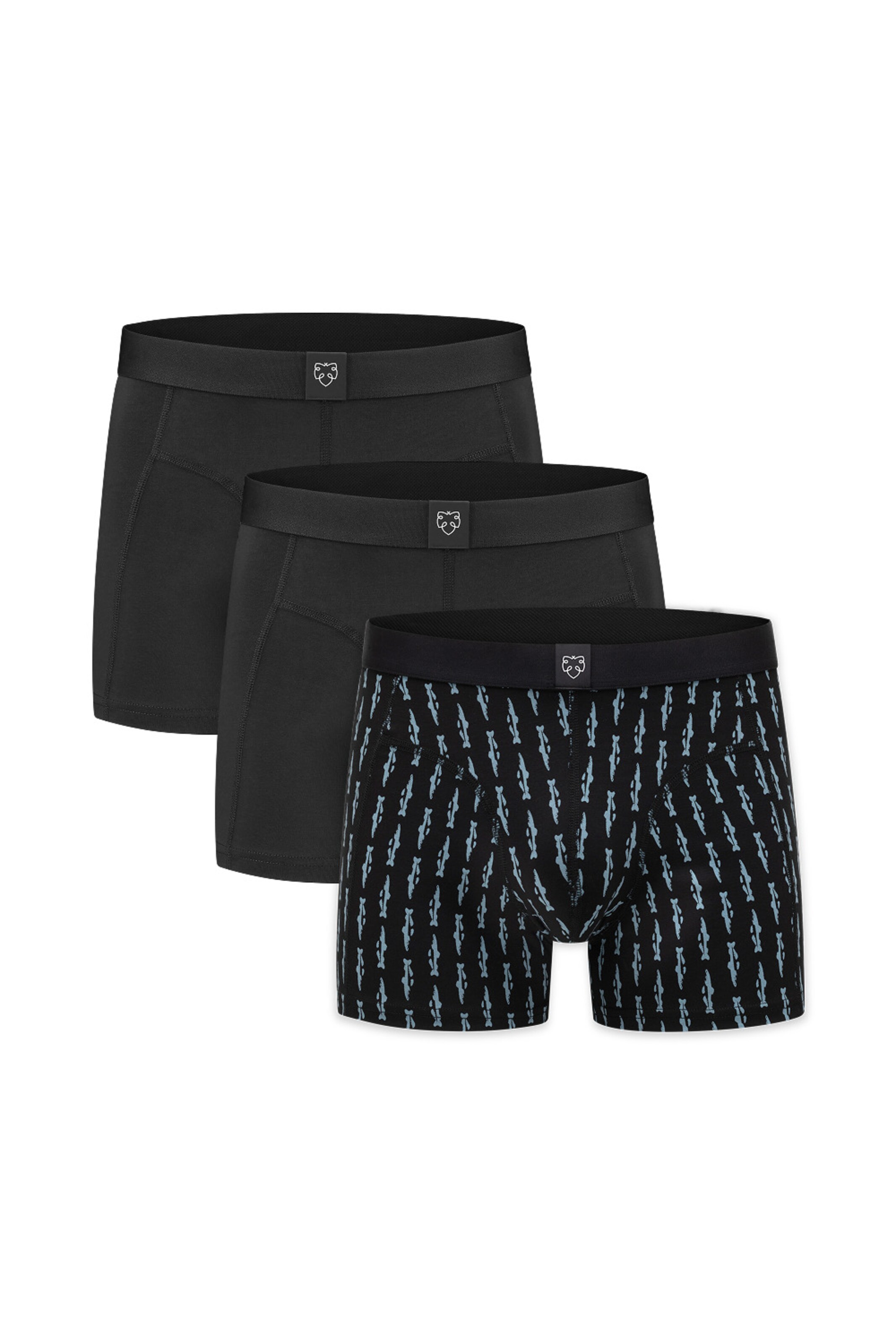 A-dam Boxershorts 'Trouts' in Schwarz: Vorderseite