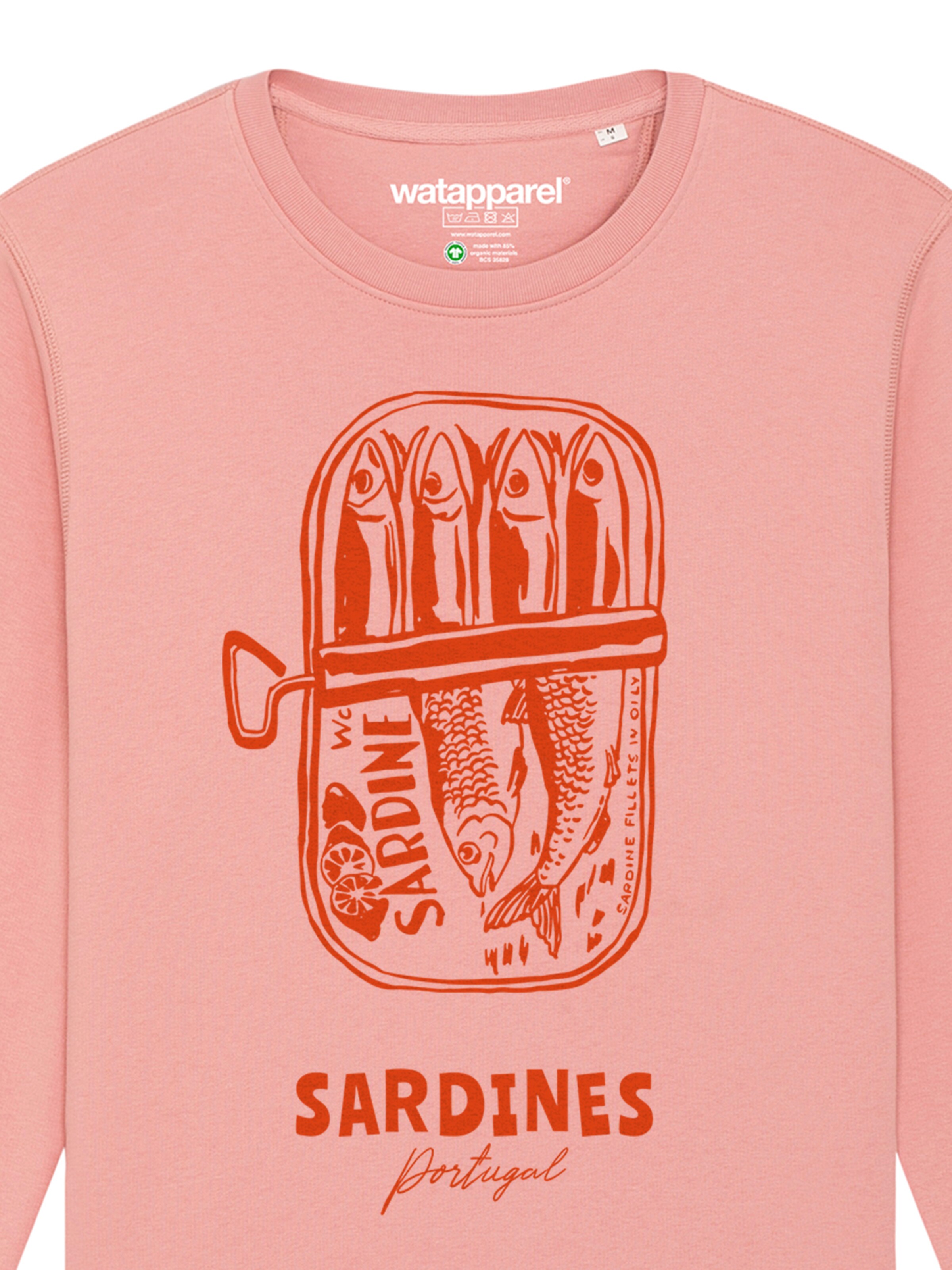 Watapparel Sweatshirt 'Sardines Portugal' in Roze