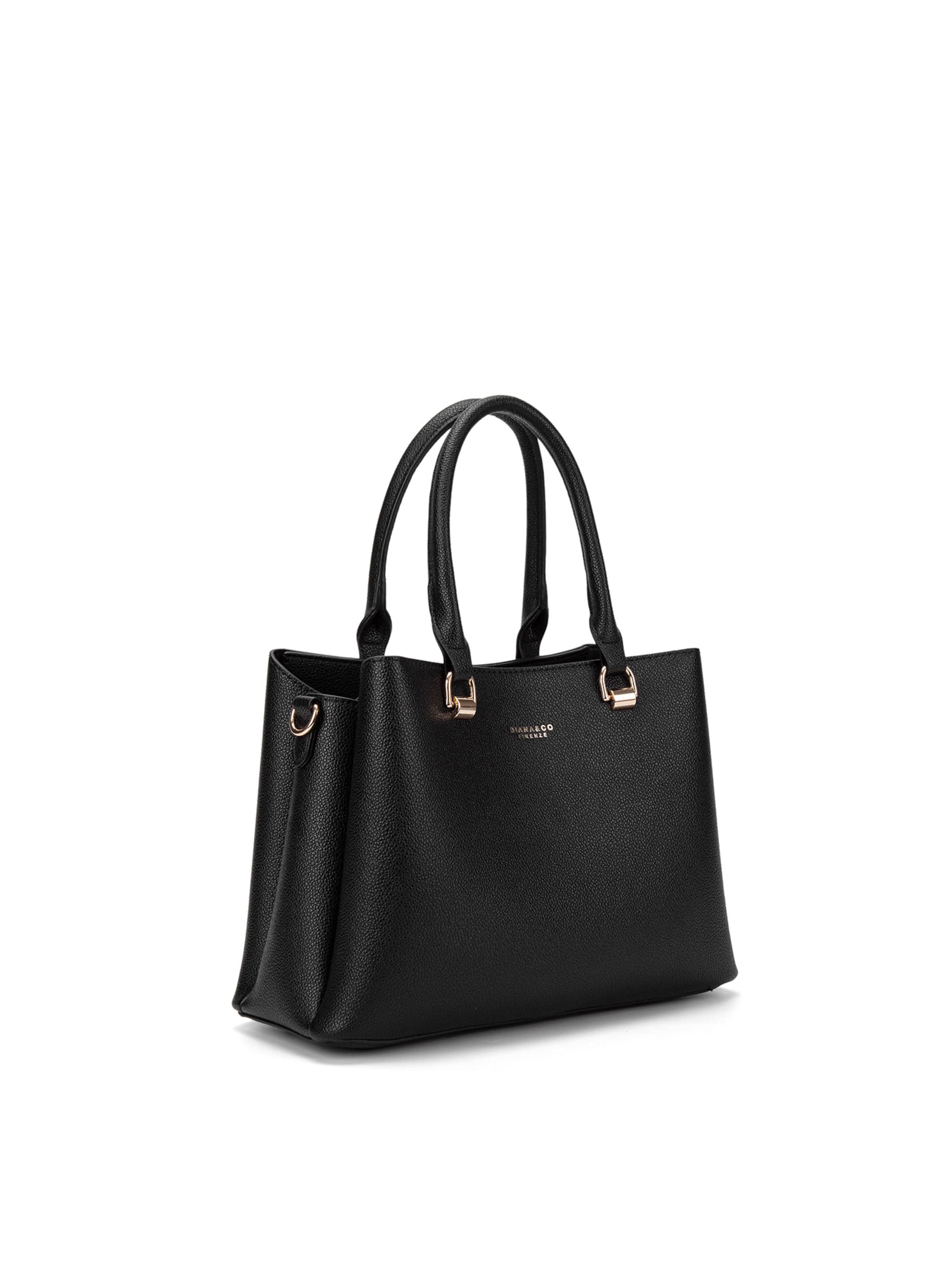 Borsa a mano 'Borsa a Mano Vegan Leather Diana & Co Firenze - Zip e Tracolla Rimovibile' di Diana&Co. in nero