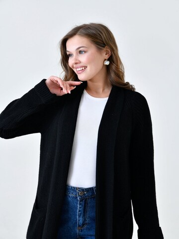 WOMAN VISION Gebreide mantel in Zwart: voorkant