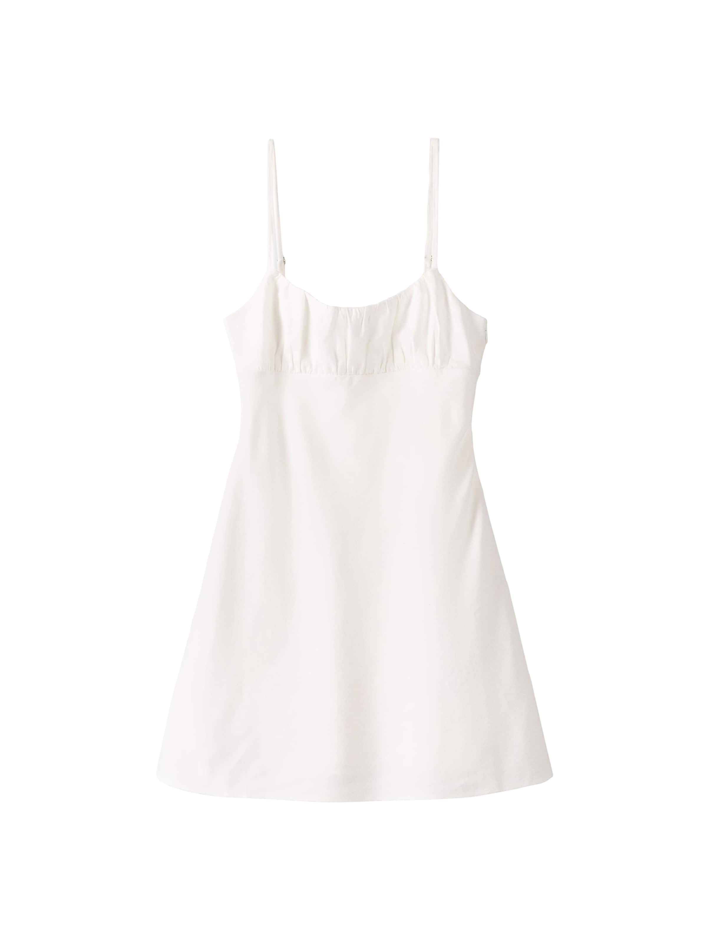 Bershka Letní šaty – bílá: přední strana