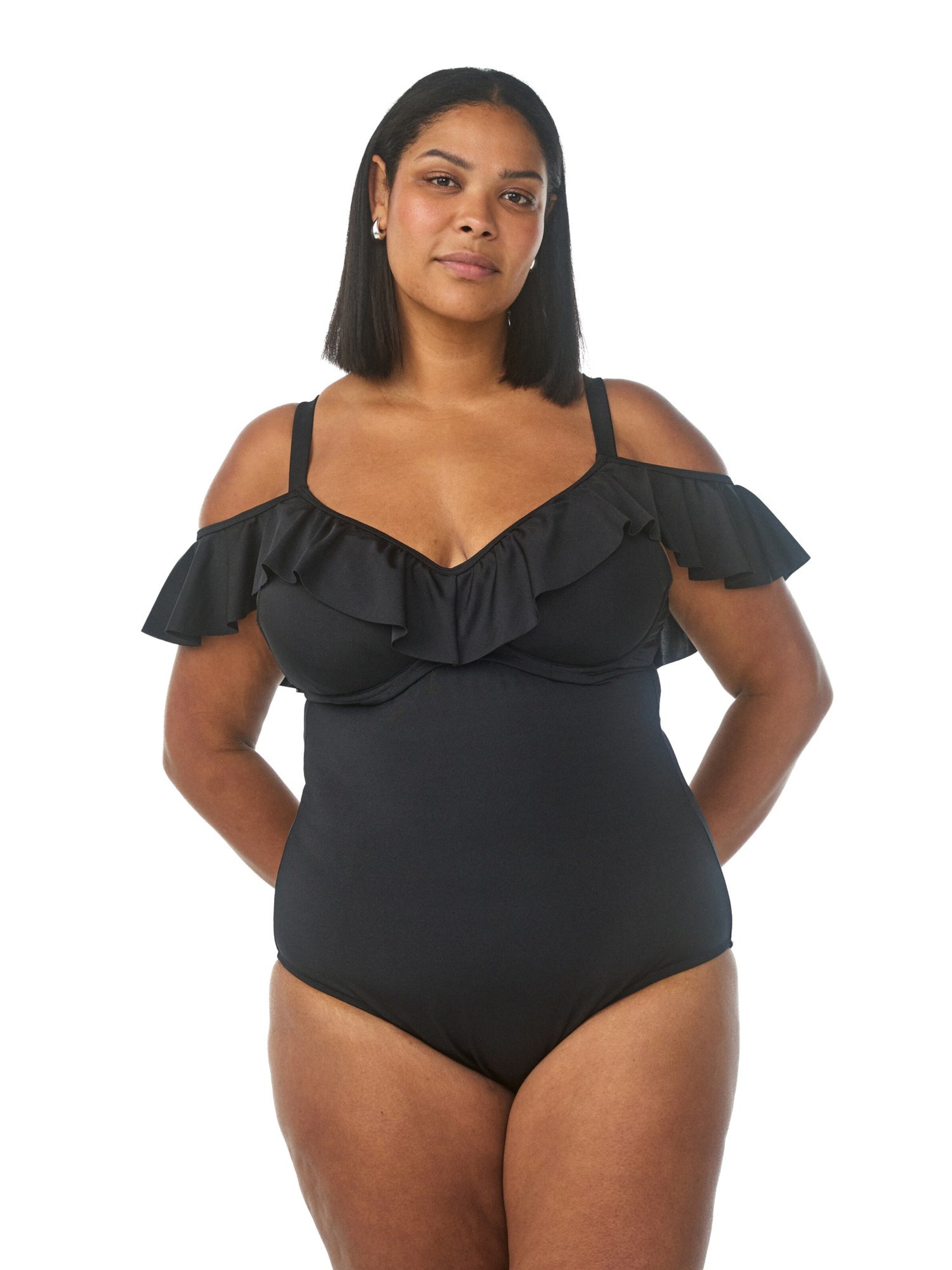 T-shirt Costume intero 'SALLICA' di Swim by Zizzi in nero