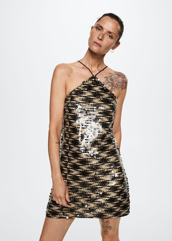 MANGO Kleid 'Disco' in Gold: predná strana