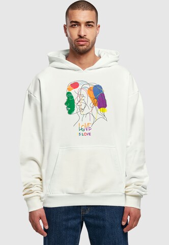 Merchcode Sweatshirt 'Love Is Love' in Wit: voorkant