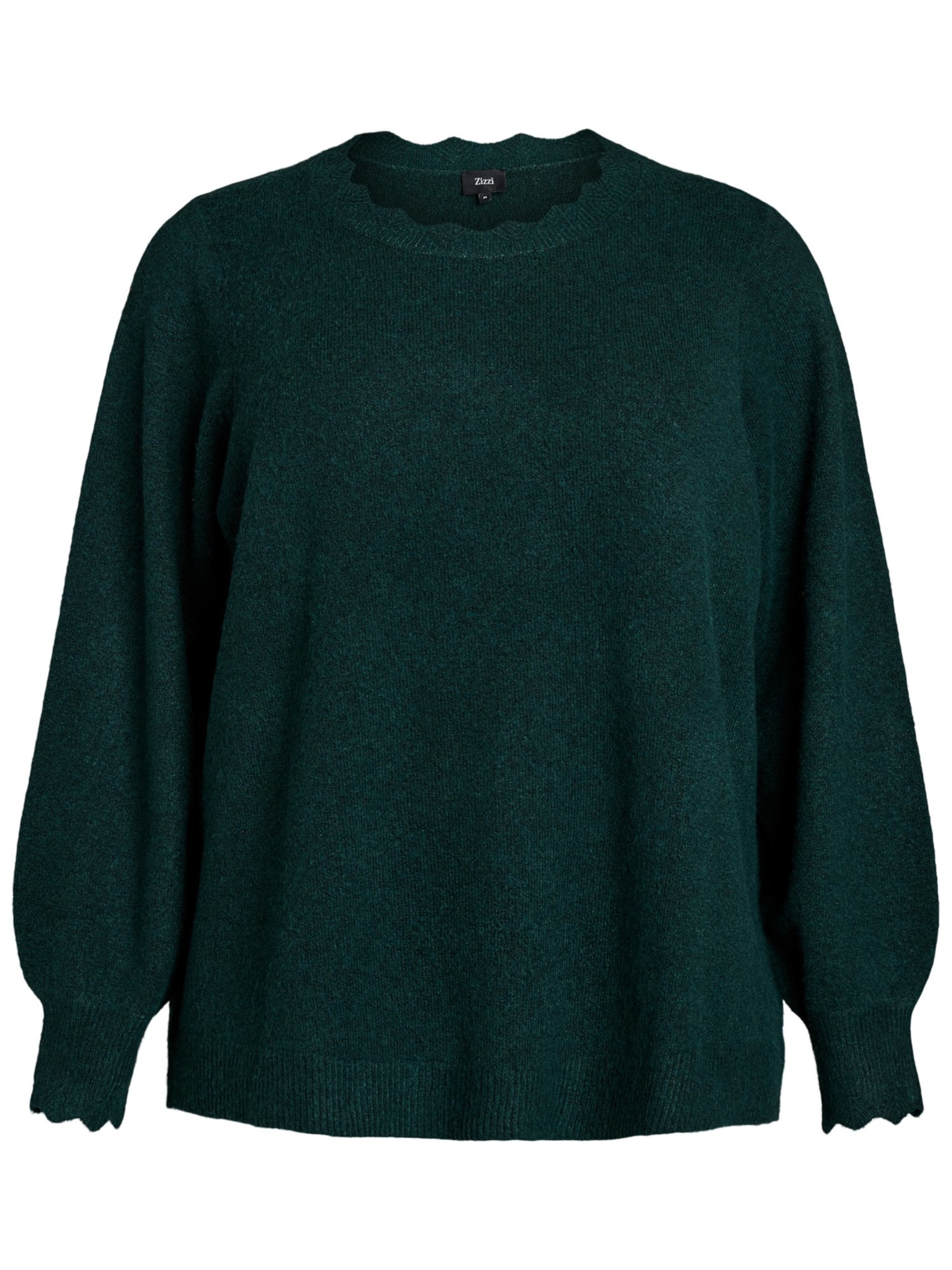 Zizzi Pullover 'Casunny' in XL-XXL in grünmeliert, Produktansicht