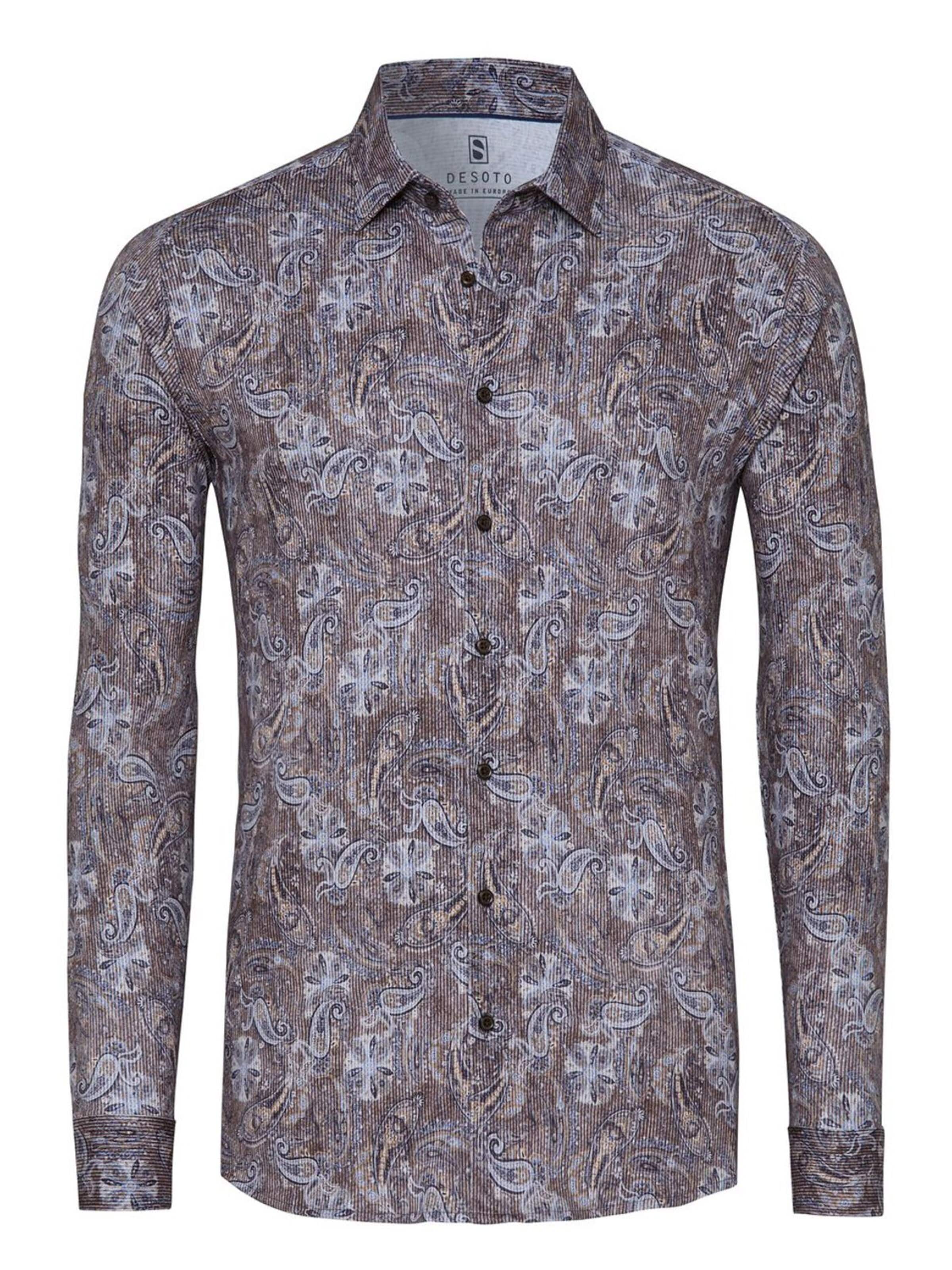 Coupe slim Chemise DESOTO en marron : devant